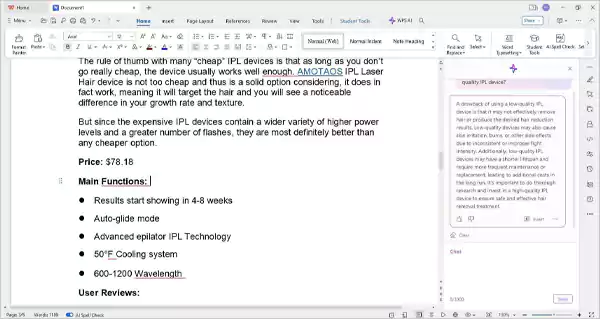WPS AI assisting in writing