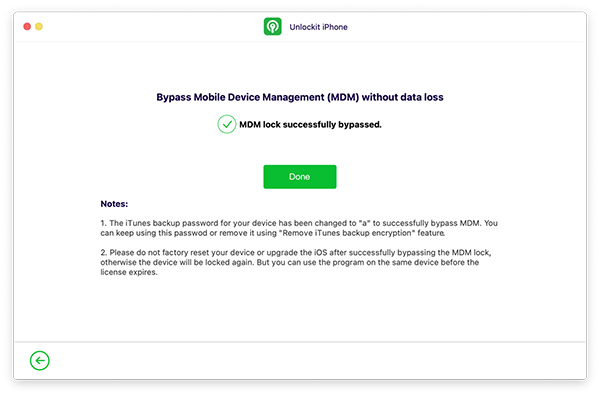 ByPass mobile management is done