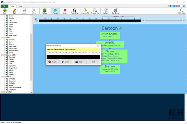 nch voxal voice changer interface