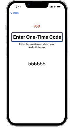 Enter the one time code that you received on your iPhone