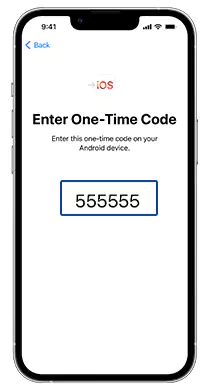 Enter the one time code