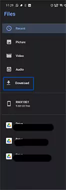 Tag tap on the download folder