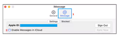 Uncheck Enable Messages in iCloud