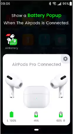 AirPods’ Battery Status in AirBattery App