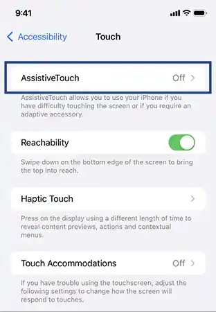 Assistive touch feature1