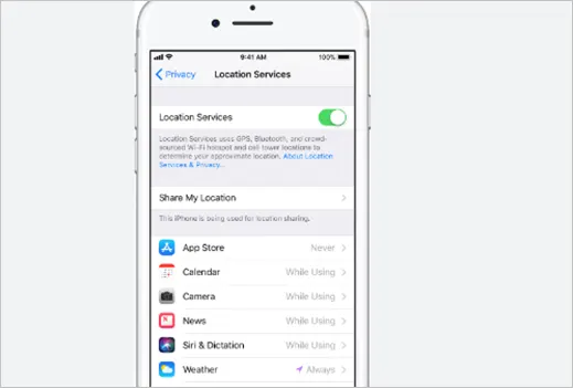 Location services on iPhone