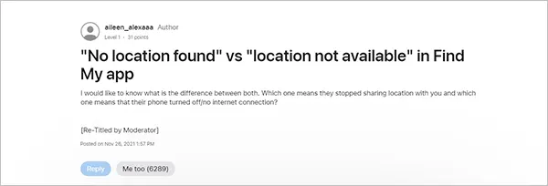 No Location Found vs Location not available