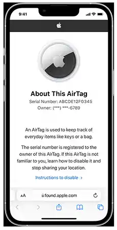 AirTag homepage.