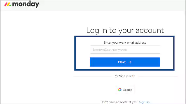 Enter your email ID and click next
