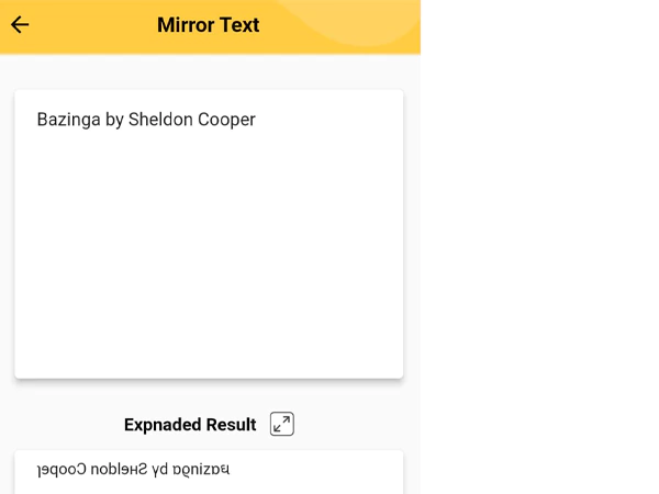 Mirror Text’ mode of the selected app: