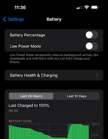 Disable Low Power Mode