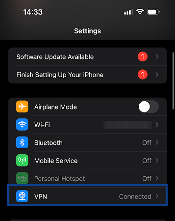 Go to Settings then Mobile Service