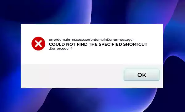 Apples Cocoa framework shortcut error