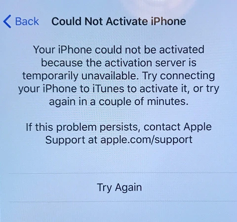 Could Not Activate iPhone Error