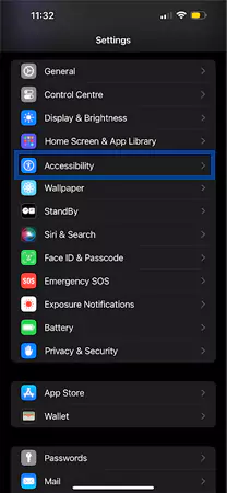 Go to Settings Accessibility