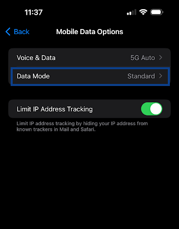 Select Data Modes