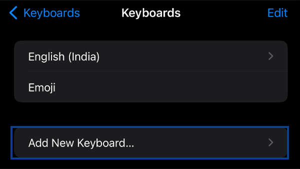 Tap on add a new keyboard and search for the keyboard on iPhone
