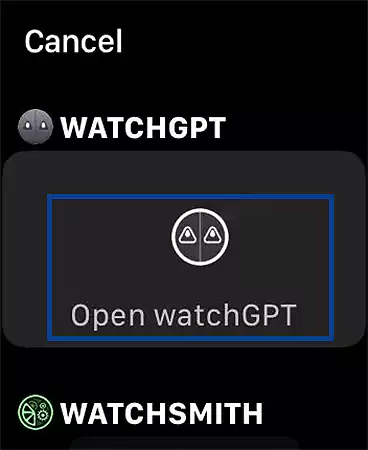 Tap on watchGPT