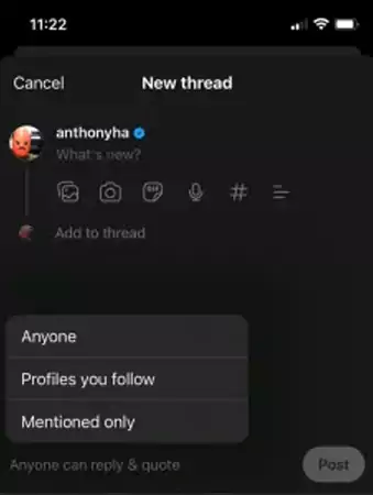 Threads New Quote Control Feature