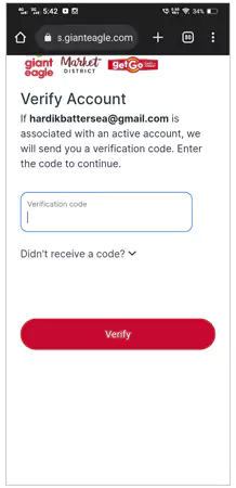 Enter Verification Code and Tap on Verify