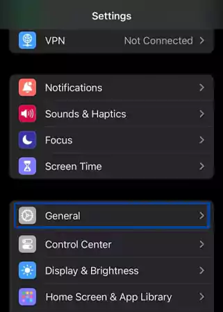 Go to Settings then Generals