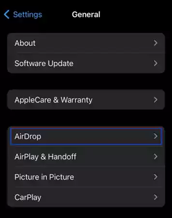 Select AirDrop