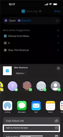 Select ‘Add to Home Screen’.