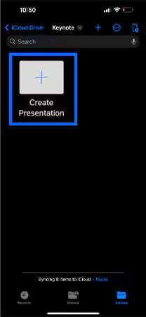 Tap on Create Presentation