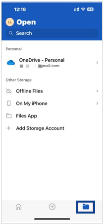 Open MS apps Tap on the Files icon