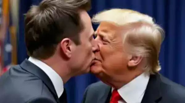 AI generated image of Musk and Donald Trump