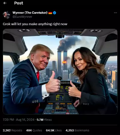 AI generated image of Trump and Kamala Harris