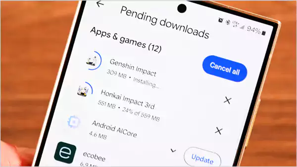 play store updating multiple apps