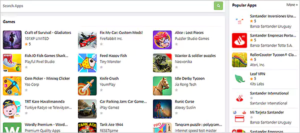 Games Section on Appfordown Android