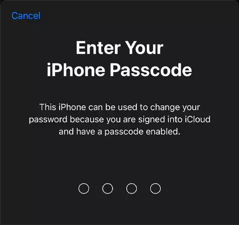 Submit iPhone Passcode