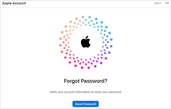 iforgot apple com Website Interface