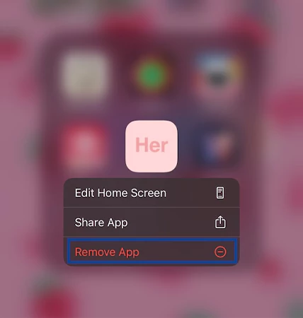 Click on the Remove app option