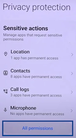 Select All permissions