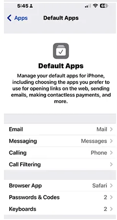 default app