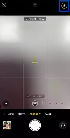 Open Camera and tap on the f stop button from the top right corner