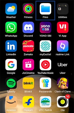 Locate the files app on your iPhone