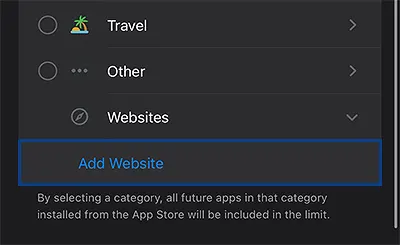 Now tap Add Website.