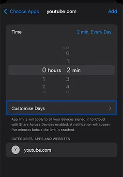 You can also Customise Days by hitting that option.