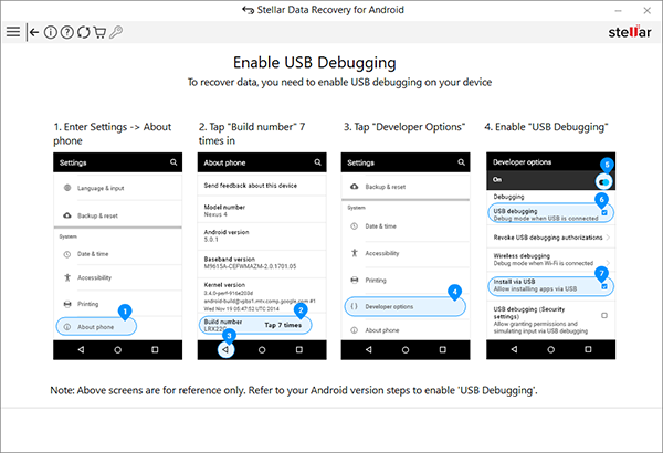 Enable USB Debugging