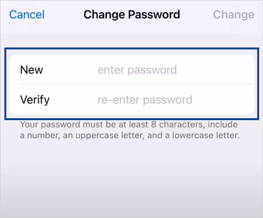 Enter a new Apple ID password