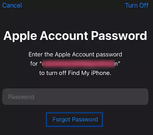 Locate Forgot Password