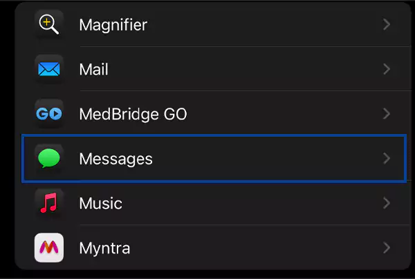 Navigate to the messages app