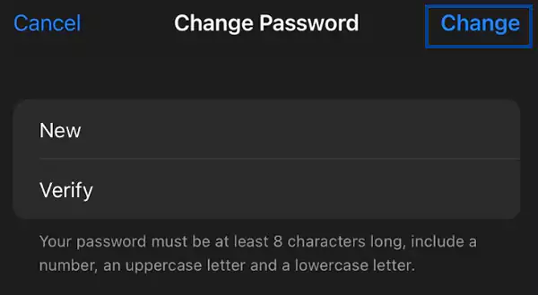 Password changed