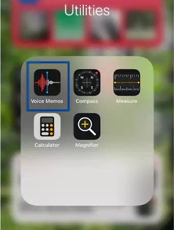 Select Voice Memos from the Utilities Folder