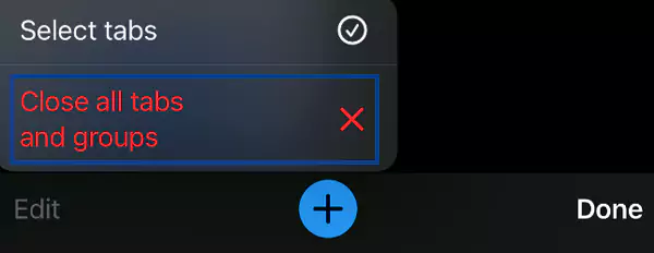 Select the Close all tabs and Groups option