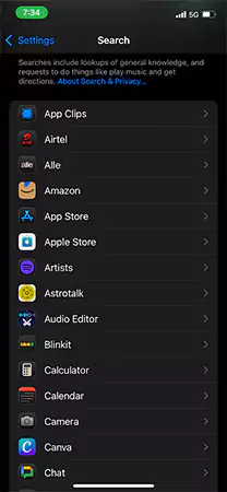 Apps installed on device